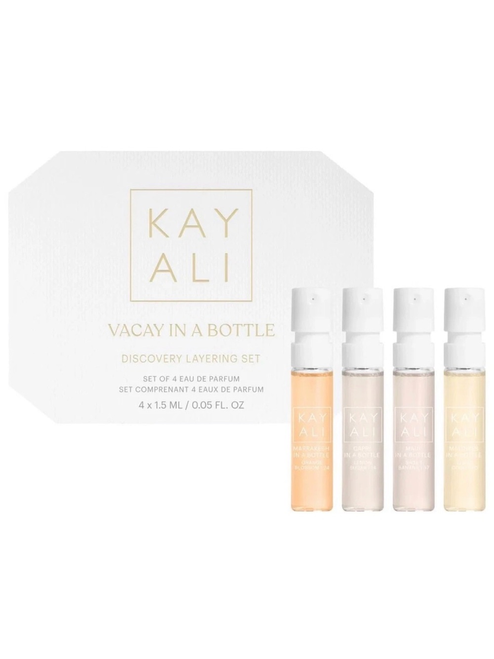 Kay Ali Vacay In A Bottle Eau de Parfum Sample Spray Set 4 x 1.5 ML